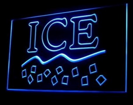 Dry Ice Frozen Cold Cool Ice cubes LED Neon Sign